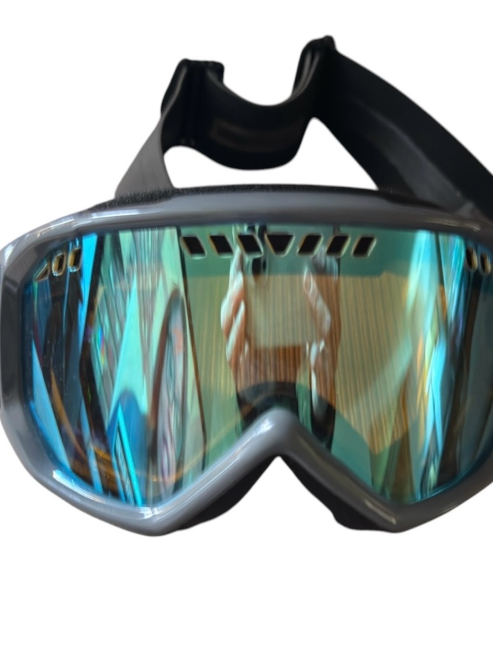 SMITH Men’s Black Frame Goggles with Blue Mirrored Lens
